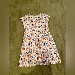 Cat print girl dress